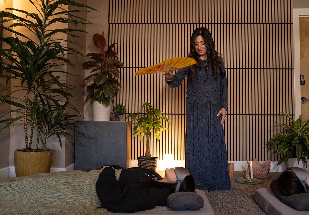 Chanie leading a breathwork session